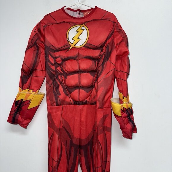 The Flash Halloween Costume Boys Size Medium 8 10 Muscle Chest Jumpsuit Rubies - Picture 3 of 14